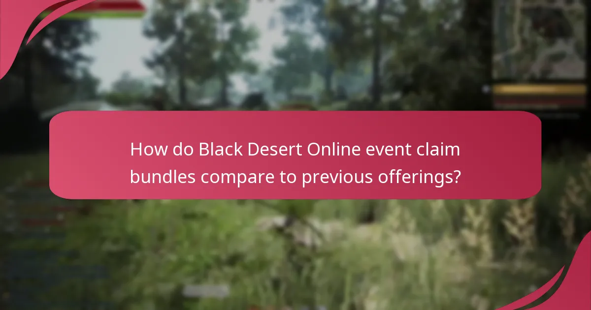 How do Black Desert Online event claim bundles compare to previous offerings?
