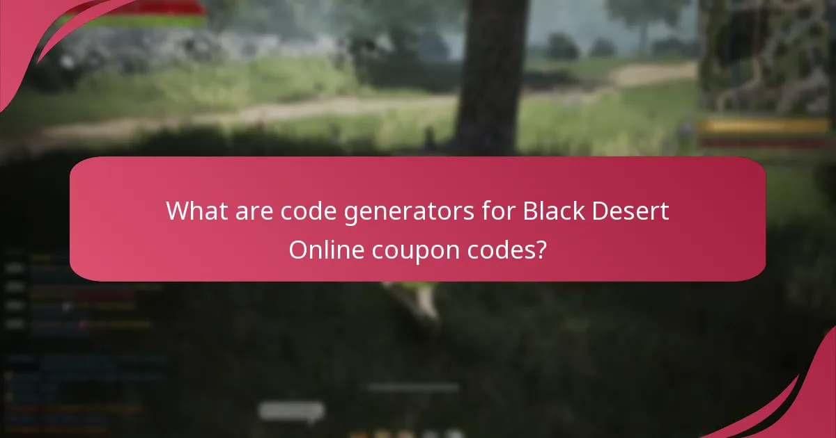 What are code generators for Black Desert Online coupon codes?