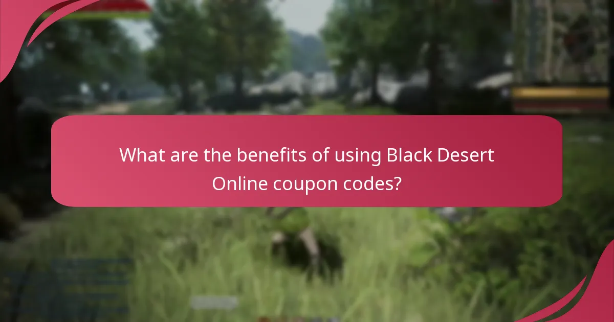 What are the benefits of using Black Desert Online coupon codes?