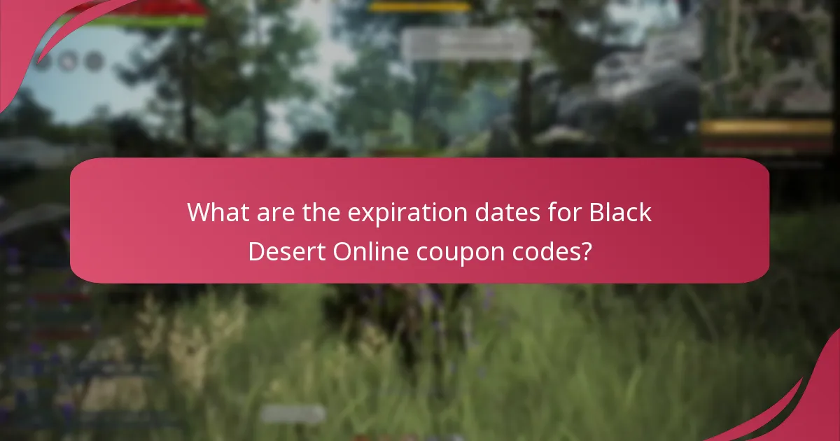 What are the expiration dates for Black Desert Online coupon codes?