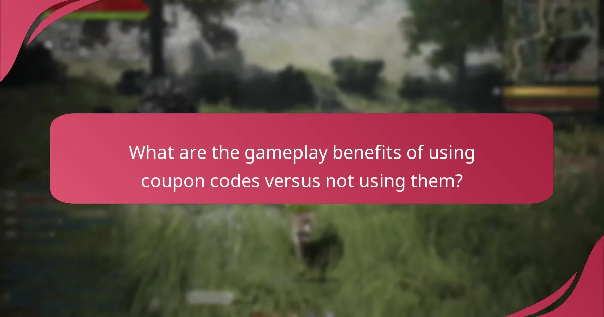 What are the gameplay benefits of using coupon codes versus not using them?