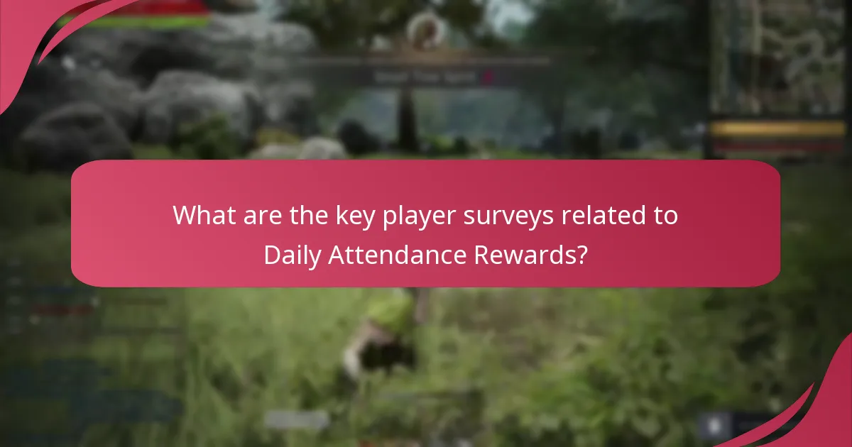 What are the key player surveys related to Daily Attendance Rewards?