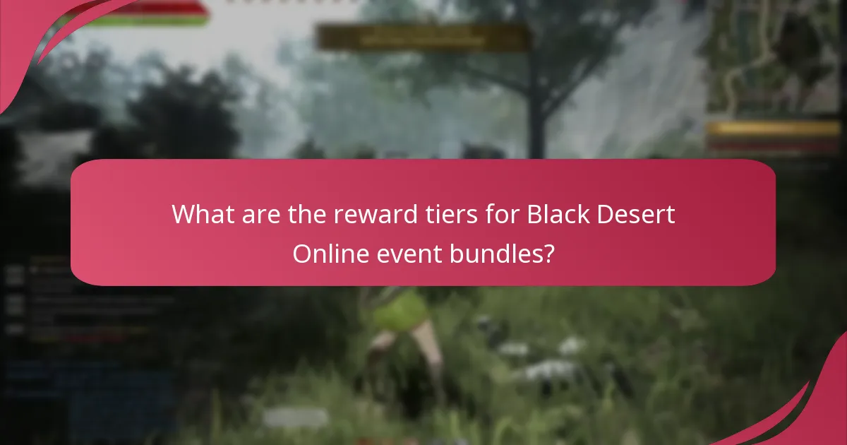 What are the reward tiers for Black Desert Online event bundles?
