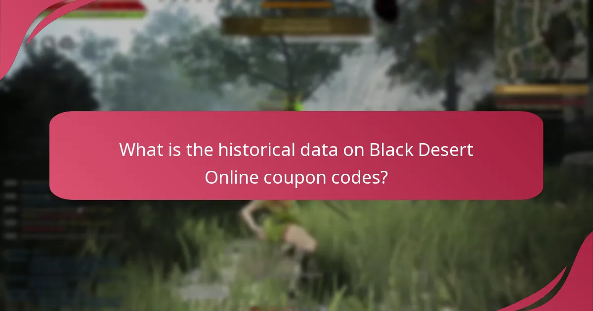What is the historical data on Black Desert Online coupon codes?