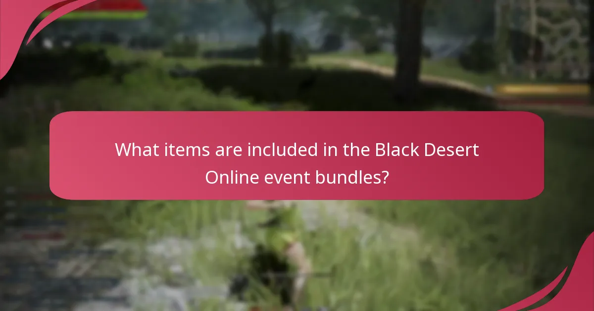 What items are included in the Black Desert Online event bundles?