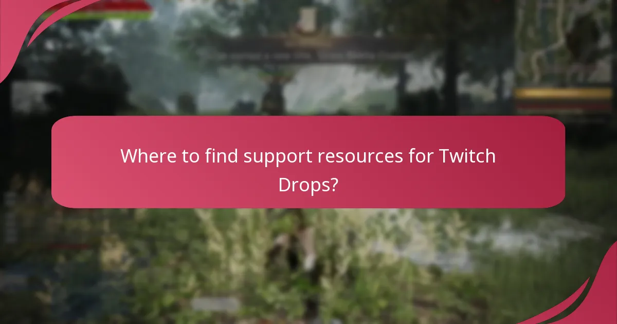 Where to find support resources for Twitch Drops?