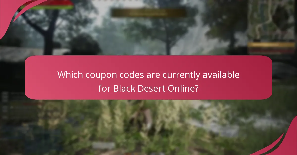 Which coupon codes are currently available for Black Desert Online?