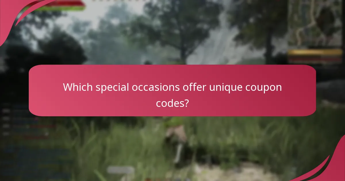 Which special occasions offer unique coupon codes?
